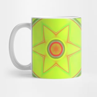 Mosaic Kaleidoscope Flower Green and Purple Mug